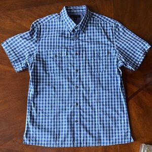 Banana Republic Blue Plaid Casual Shirt 16-16.5